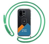 Tumundosmartphone Personnalisez votre coque avec pendentif transparent pour OnePlus 15 5G avec cordon vert d'eau, dessin personnalisé