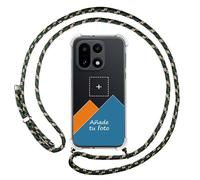 Tumundosmartphone Personnalisez votre coque avec pendentif transparent pour OnePlus 15 5G avec cordon vert/doré dessin personnalisé