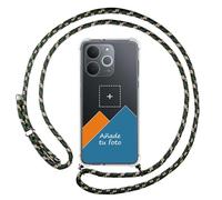 Tumundosmartphone Personnalisez votre coque avec pendentif transparent pour Realme Note 70T avec cordon vert/doré dessin personnalisé