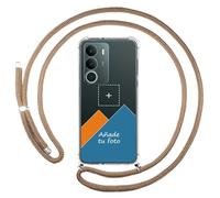 Tumundosmartphone Personnalisez votre coque avec pendentif transparent pour Realme P3 Lite avec cordon Camel Motif personnalisé