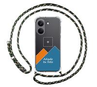 Tumundosmartphone Personnalisez votre coque avec pendentif transparent pour Xiaomi Poco X8 Pro 5G avec cordon vert/doré dessin personnalisé