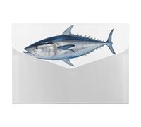 Tuna Thunnus Organiseur de documents accordéon à 6 poches avec étiquettes et enveloppes en plastique avec fermeture à pression 33 x 23 cm