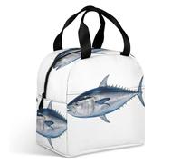 Tuna Thunnus Sac à déjeuner pour adulte, sac fourre-tout isotherme étanche avec fermeture éclair et plusieurs poches, grande capacité pour bureau, travail, pique-nique