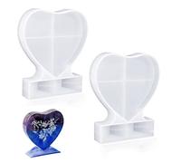 TuNan Lot de 2 moules en silicone en forme de cœur pour cadre photo en résine époxy, décoration d'intérieur, loisirs créatifs, cadeaux faits à la main
