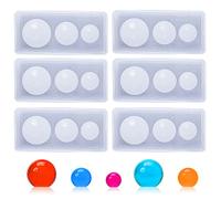 TuNan Lot de 6 moules en résine époxy pour perles, colliers, pendentifs, boucles d'oreilles, porte-clés, fabrication de bijoux, loisirs créatifs