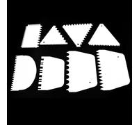 TuNan Lot de 8 grattoirs à gâteau lisseurs texturés pour peinture acrylique, grattoir en plastique pour pâte à gâteau, fondant, glaçage - Blanc