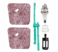 Tune Up Kit de remplacement compatible avec débroussailleuse Stihl FS38 FS45 FS55, filtre à air et ampoule de rechange pour filtre à air, lot de 2