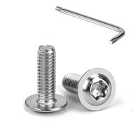 Tunejoy 20 Pièces Vis à Tête Bombée Torx avec Bride M4 x 12 mm Vis à Six Pans Creux en Acier Inoxydable A2 V2A Boulons à Tête Hexagonale avec Clé T20 Filetage Complet
