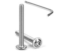 Tunejoy 20 Pièces Vis à Tête Bombée Torx avec Bride M4 x 35 mm Vis à Six Pans Creux en Acier Inoxydable A2 V2A Boulons à Tête Hexagonale avec Clé T20 Filetage Complet