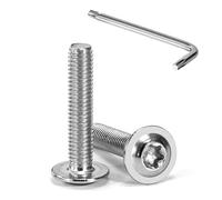 Tunejoy 20 Pièces Vis à Tête Bombée Torx avec Bride M5 x 25 mm Vis à Six Pans Creux en Acier Inoxydable A2 V2A Boulons à Tête Hexagonale avec Clé T25 Filetage Complet