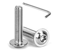 Tunejoy 20 Pièces Vis à Tête Bombée Torx avec Bride M8 x 35 mm Vis à Six Pans Creux en Acier Inoxydable A2 V2A Boulons à Tête Hexagonale avec Clé T40 Filetage Complet