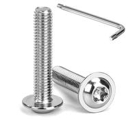Tunejoy 20 Pièces Vis à Tête Bombée Torx avec Bride M8 x 40 mm Vis à Six Pans Creux en Acier Inoxydable A2 V2A Boulons à Tête Hexagonale avec Clé T40 Filetage Complet