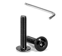 Tunejoy 20 Pièces Vis à Tête Bombée Torx avec Bride Noir M5 x 25 mm Vis à Six Pans Creux en Acier Inoxydable A2 V2A Boulons à Tête Hexagonale avec Clé T25 Filetage Complet