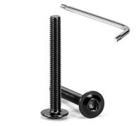 Tunejoy 20 Pièces Vis à Tête Bombée Torx avec Bride Noir M5 x 40 mm Vis à Six Pans Creux en Acier Inoxydable A2 V2A Boulons à Tête Hexagonale avec Clé T25 Filetage Complet