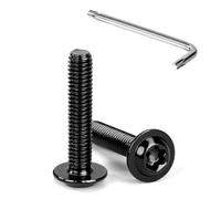 Tunejoy 20 Pièces Vis à Tête Bombée Torx avec Bride Noir M6 x 30 mm Vis à Six Pans Creux en Acier Inoxydable A2 V2A Boulons à Tête Hexagonale avec Clé T30 Filetage Complet