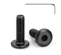 Tunejoy 20 Pièces Vis à Tête Plate M5 x 16 mm Noir Vis à Six Pans Creux en Acier Inoxydable A2 V2A Boulons de Meubles Hexagonale avec llen Filetage Complet