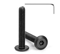 Tunejoy 20 Pièces Vis à Tête Plate M5 x 30 mm Noir Vis à Six Pans Creux en Acier Inoxydable A2 V2A Boulons de Meubles Hexagonale avec Clé Allen Filetage Complet