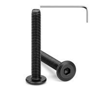 Tunejoy 20 Pièces Vis à Tête Plate M5 x 35 mm Noir Vis à Six Pans Creux en Acier Inoxydable A2 V2A Boulons de Meubles Hexagonale avec Clé Allen Filetage Complet