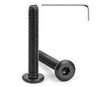 Tunejoy 20 Pièces Vis à Tête Plate M6 x 40 mm Noir Vis à Six Pans Creux en Acier Inoxydable A2 V2A Boulons de Meubles Hexagonale avec llen Filetage Complet