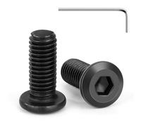 Tunejoy 20 Pièces Vis à Tête Plate M8 x 20 mm Noir Vis à Six Pans Creux en Acier Inoxydable A2 V2A Boulons de Meubles Hexagonale avec Clé Allen Filetage Complet