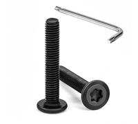 Tunejoy 20 Pièces Vis à Tête Plate Torx Noir M5 x 30 mm Vis à Six Pans Creux en Acier Inoxydable A2 V2A Boulons de Meubles Hexagonale avec Clé T25 Filetage Complet