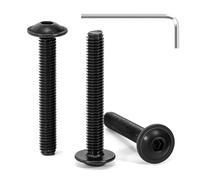 Tunejoy 30 Pièces Vis à Tête Bombée avec Bride M5 x 35 mm Noir Vis à Six Pans Creux en Acier Inoxydable A2 V2A Boulons à Tête Hexagonale avec Clé Allen Filetage Complet