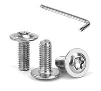 Tunejoy 30 Pièces Vis à Tête Bombée Torx avec Bride M4 x 10 mm Vis à Six Pans Creux en Acier Inoxydable A2 V2A Boulons à Tête Hexagonale avec Clé T20 Filetage Complet