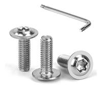 Tunejoy 30 Pièces Vis à Tête Bombée Torx avec Bride M4 x 12 mm Vis à Six Pans Creux en Acier Inoxydable A2 V2A Boulons à Tête Hexagonale avec Clé T20 Filetage Complet
