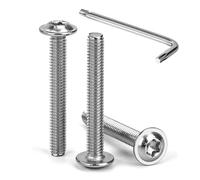 Tunejoy 30 Pièces Vis à Tête Bombée Torx avec Bride M4 x 30 mm Vis à Six Pans Creux en Acier Inoxydable A2 V2A Boulons à Tête Hexagonale avec Clé T20 Filetage Complet