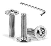 Tunejoy 30 Pièces Vis à Tête Bombée Torx avec Bride M5 x 20 mm Vis à Six Pans Creux en Acier Inoxydable A2 V2A Boulons à Tête Hexagonale avec Clé T25 Filetage Complet