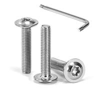 Tunejoy 30 Pièces Vis à Tête Bombée Torx avec Bride M5 x 25 mm Vis à Six Pans Creux en Acier Inoxydable A2 V2A Boulons à Tête Hexagonale avec Clé T25 Filetage Complet