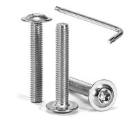 Tunejoy 30 Pièces Vis à Tête Bombée Torx avec Bride M5 x 30 mm Vis à Six Pans Creux en Acier Inoxydable A2 V2A Boulons à Tête Hexagonale avec Clé T25 Filetage Complet