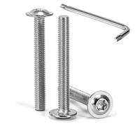 Tunejoy 30 Pièces Vis à Tête Bombée Torx avec Bride M5 x 40 mm Vis à Six Pans Creux en Acier Inoxydable A2 V2A Boulons à Tête Hexagonale avec Clé T25 Filetage Complet