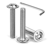 Tunejoy 30 Pièces Vis à Tête Bombée Torx avec Bride M6 x 35 mm Vis à Six Pans Creux en Acier Inoxydable A2 V2A Boulons à Tête Hexagonale avec Clé T30 Filetage Complet