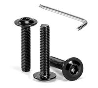 Tunejoy 30 Pièces Vis à Tête Bombée Torx avec Bride Noir M5 x 25 mm Vis à Six Pans Creux en Acier Inoxydable A2 V2A Boulons à Tête Hexagonale avec Clé T25 Filetage Complet