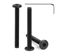 Tunejoy 30 Pièces Vis à Tête Plate M4 x 35 mm Noir Vis à Six Pans Creux en Acier Inoxydable A2 V2A Boulons de Meubles Hexagonale avec Clé Allen Filetage Complet