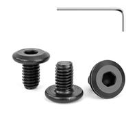 Tunejoy 30 Pièces Vis à Tête Plate M6 x 10 mm Noir Vis à Six Pans Creux en Acier Inoxydable A2 V2A Boulons de Meubles Hexagonale avec Clé Allen Filetage Complet