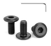 Tunejoy 30 Pièces Vis à Tête Plate M6 x 12 mm Noir Vis à Six Pans Creux en Acier Inoxydable A2 V2A Boulons de Meubles Hexagonale avec Clé Allen Filetage Complet