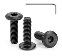 Tunejoy 30 Pièces Vis à Tête Plate M6 x 20 mm Noir Vis à Six Pans Creux en Acier Inoxydable A2 V2A Boulons de Meubles Hexagonale avec llen Filetage Complet