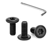 Tunejoy 30 Pièces Vis à Tête Plate Torx Noir M5 x 12 mm Vis à Six Pans Creux en Acier Inoxydable A2 V2A Boulons de Meubles Hexagonale avec Clé T25 Filetage Complet