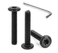 Tunejoy 30 Pièces Vis à Tête Plate Torx Noir M6 x 35 mm Vis à Six Pans Creux en Acier Inoxydable A2 V2A Boulons de Meubles Hexagonale avec Clé T30 Filetage Complet