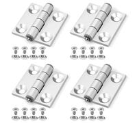 Tunejoy Charnière pour Profilé en Aluminium 3030 Charnières Plats Pliants avec Rainure Vis pour Portes d'Armoires Légères 4 Pièces 48MMx47MM Argent