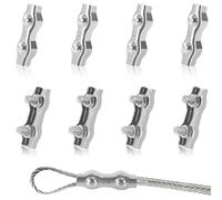 Tunejoy Duplex Clips Serre-Câbles M2 Pince de Câble en Acier Inoxydable 304 pour Fixe 2mm Câble Métalliques Cordes à Linge Voiles de Soleil 8 Pièces