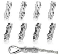 Tunejoy Duplex Clips Serre-Câbles M3 Pince de Câble en Acier Inoxydable 304 pour Fixe 3mm Câble Métalliques Cordes à Linge Voiles de Soleil 8 Pièces