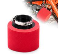 Tunejoy Filtre à Air de Moto Double Mousse Sponge de 48mm Bouche Droite pour 50CC 70CC 90CC 110CC 125CC 150CC ATV Dirt Vélo de Saleté Moto Kart Quad Scooter Rouge