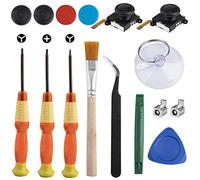 Tunejoy Joystick de Remplacement Analogique 3D avec Tournevis Brosse de nettoyage pour Manette Kit d'Outils de Réparation de Joystick 16 Pièces