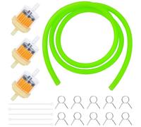 Tunejoy Kit de Tuyaux à Essence pour Moto avec 3 Carburant Filtre + 1M Tuyau de Carburant + 10 Pièces Collier Serrage pour Scooters Moto, Tondeuses Gazon, Moteur Vert