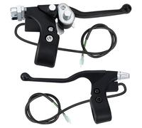 Tunejoy Levier de Frein de Poignée de ATV avec Boucles et Câbles Leviers Frein d'embrayage pour Guidon de Diamètre 22 mm de Pocket Dirt Bike Go Kart Scooter 1 Paire Noir