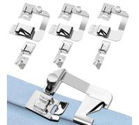 Tunejoy Pied de Biche Machine a Coudre avec 3 Pieds presseurs à Ourlet roulé Large 4/8 6/8 8/8 Pouces e 3 Pieds à Ourlet rouléétroit 3/4/6 mm 6 Pièces