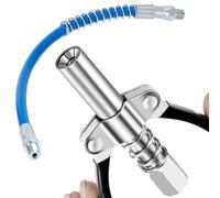 Tunejoy Raccord de Pistolet à Graisse G Coupler Embout Pompe à Graisse 10000 PSI Double Poignée avec Tuyau de 30 cm pour Tous Les Types de Pompes à Graisse